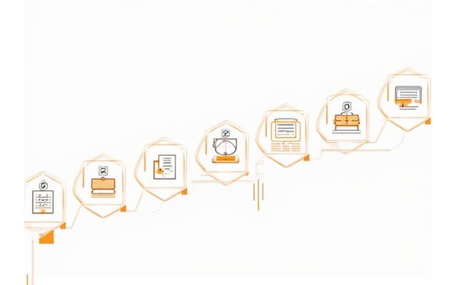 Diseño de infografía de un timeline con iconos de calendario, documentos y personas engranando en un proceso fiscal, representando el cumplimiento de obligaciones para un inversor extranjero en España.